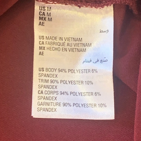 Alfani asymmetrical tunic women’s medium burgundy black velvet accents holiday - Picture 3 of 7